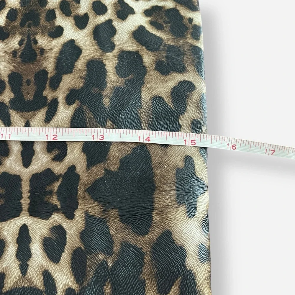 LIONEL Leopard Bag Faux Leather Suede Trim‎ Studded Braided Handles Western